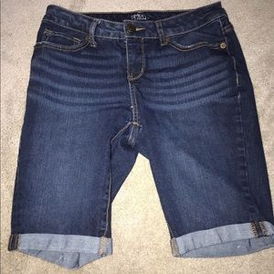 blue bermuda jean shorts